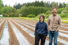 Dr. Matthew Mitchell and Laura Super at the UBC Farm